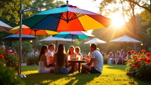Louez un parasol toile inclinable pour vos événements extérieurs